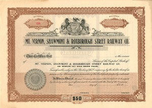 Mt. Vernon, Shawmont and Roxborough Street Railway Co.